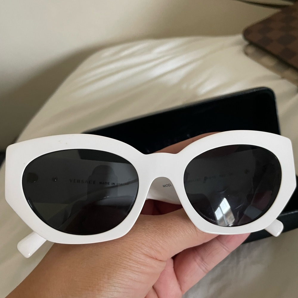 Versace White Oversized Sunglasses Retro-Inspired
